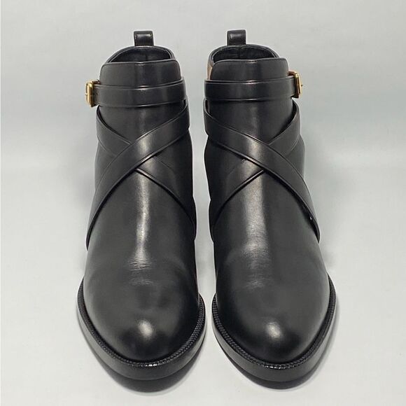 Burberry Pryle House Check & Leather Ankle Boots size 38 - Picture 3 of 11